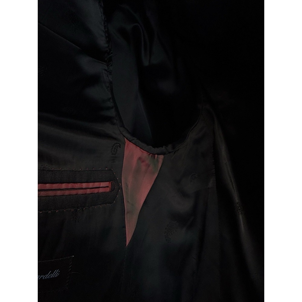 Luciano Bardelli Mens Sport Coat Blazer 38R Black Wool Cashmere Italy Super 150s - Picture 10 of 12